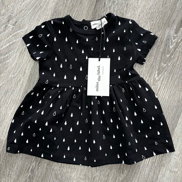 Miles The Label Baby Girl Black and White Dress 0-3 Months NWTs - Picture 1 of 3